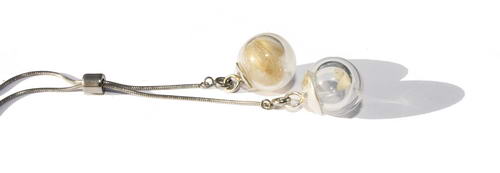 Lariat RVS snake ketting met holle kralen haar en tandjes
